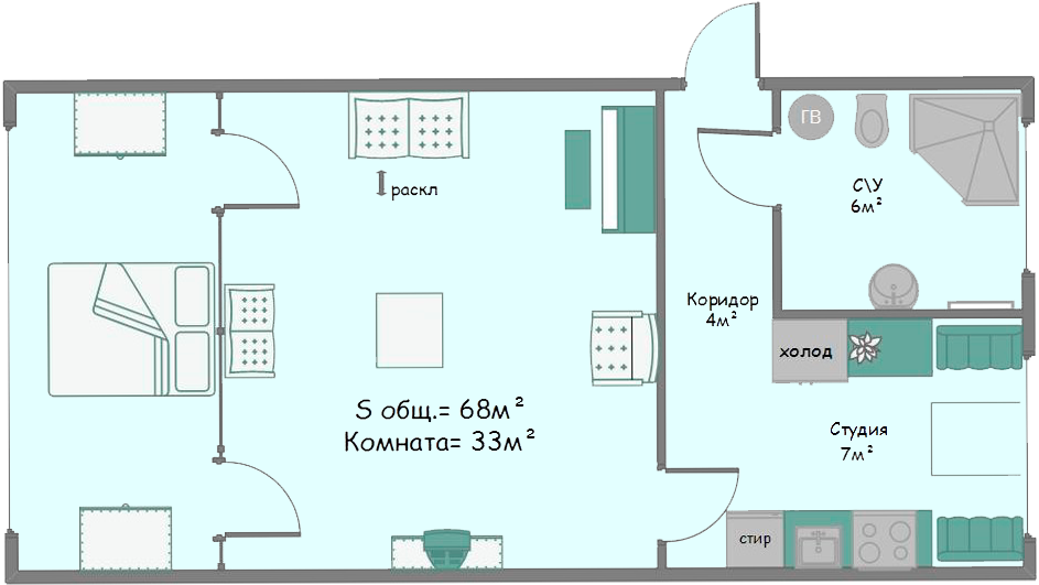 План-схема апартаментов «Вена»