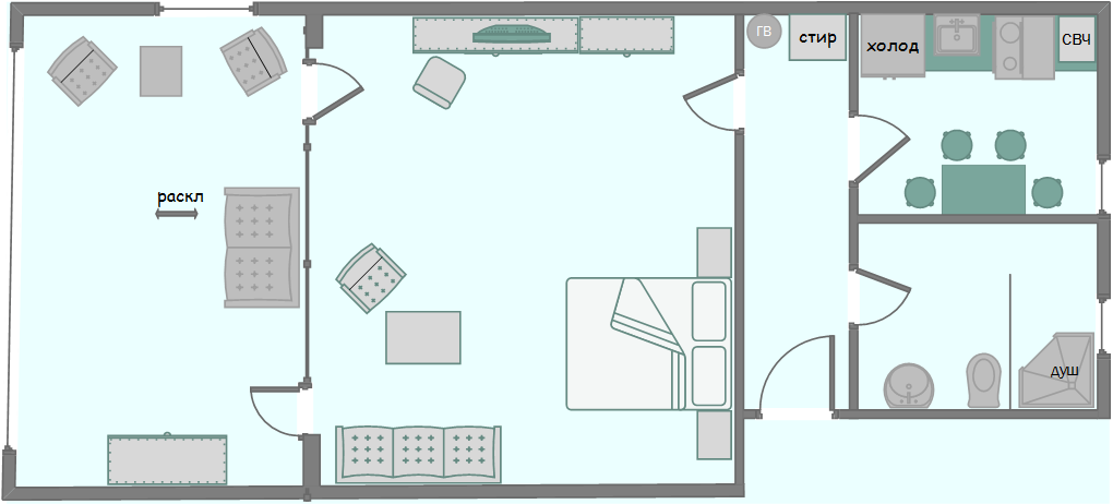 План-схема апартаментов «Ницца»